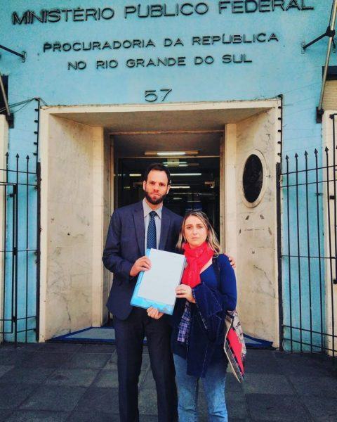 Ariane e Ramiro, seu advogado, reuniram-se com procurador no MPF | Foto: Divulgação/Facebook