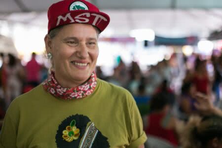 Salete Carollo, do Movimento dos Sem Terra, fala sobre a relação das pautas do campo com  o dia da mulher | Foto: Guilherme Santos/Sul21