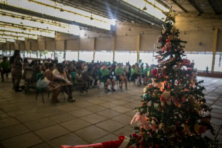 Celebração de Natal dos migrantes no Centro Vida. Foto: Luiza Castro/Sul21

