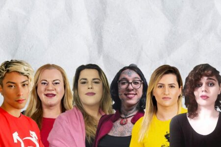 Seis candidatas trans disputam uma vaga na Câmara de Vereadores de Porto Alegre. Fotos: Divulgação das candidatas e Arte: Sul21