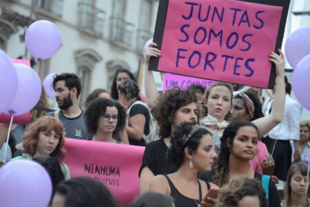 Debate da quinta-feira suscitou uma série de manifestações contra o machismo e a misoginia. Foto: Fernando Frazão/Agência Brasil