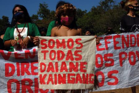 Daiane foi lembrada na marcha de mulheres indígenas, em Brasília. Foto: Silvia Zonatto