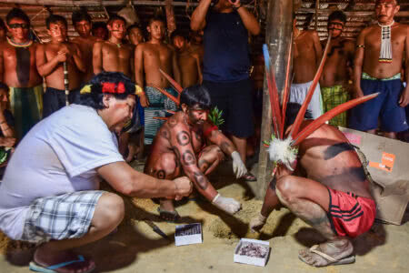 Cerimônia Yanomami para honrar os seus antepassados, em Roraima. (Foto: Leonardo Prado/ PGR)