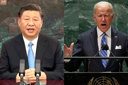 Xi Jinping e Joe Biden na Assembleia Geral da ONU (Foto: ONU/Reprodução)