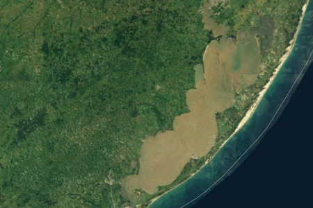 Segundo projeto do governo do RS, Lagoa dos Patos seria dividida em dois grandes lotes que seriam concedidos a empresas privadas. Foto: Google Earth/Reprodução