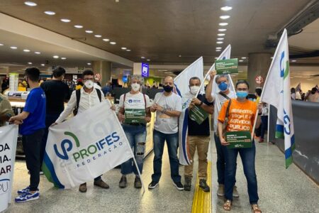 Mobilização de professores federais em Brasília (Foto: PROIFES/Divulgação)