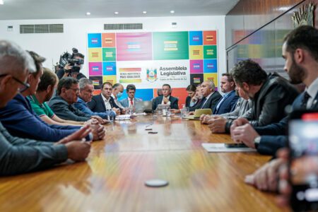 Deputados de diversos partidos e representantes de municípios participaram da reunião | Foto: Divulgação/ALRS