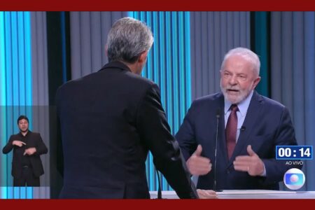 Lula obteve direitos de resposta em sequência no debate da Rede Globo (Reprodução/Rede Globo)