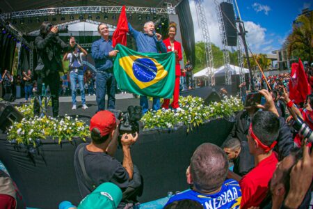 Comício de Lula em Florianópolis. Foto: Guilherme Santos/Sul21