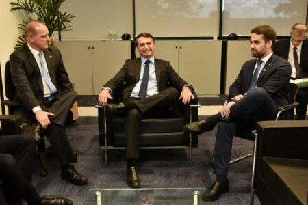 Onyx, Bolsonaro e Leite durante encontro em 2019 | Foto: Reprodução/Twitter 