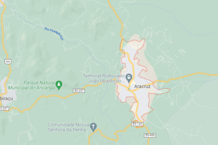 Ataques ocorreram em duas escolas próximas em Aracruz. Foto: Reprodução Google Maps