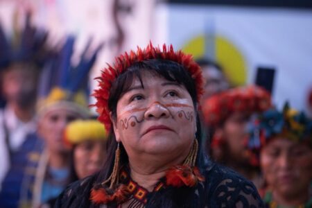 Posse da presidente da Fundação Nacional dos Povos Indígenas (Funai) Joenia Wapichana. Foto: Joedson Alves/Agência Brasil
