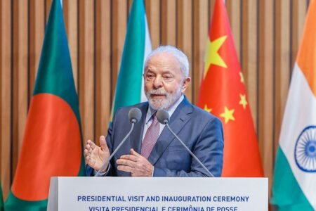 Presidente da República, Luiz Inácio Lula da Silva, fala em Xangai, China.  (Foto: Ricardo Stuckert/PR)