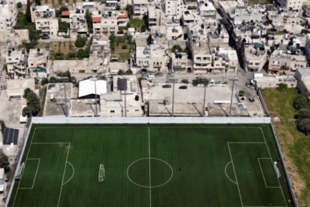 Estádio Pelé, inaugurado na Cisjordânia (Monitor do Oriente Médio/Reprodução)