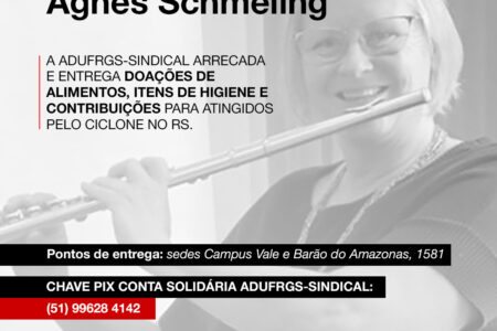 ADUFRGS-Sindical lança campanha Agnes Schmeling para ajudar vítimas do ciclone