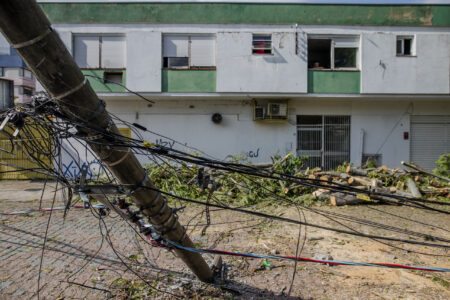 48 horas após tempestade, diversos bairros ainda sofrem com árvores e postes caídos pelas vias, além da falta de água e luz. Foto: Luiza Castro/Sul21