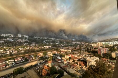 Incêndio na região de Valparaíso | Foto: Bombeiros do Chile