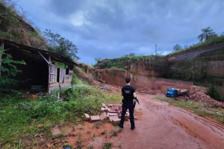 Polícia descobre pedreira clandestina em Taquara (RS) | Foto: Divulgação/Polícia Civil do RS