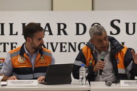 O governador Eduardo Leite e o prefeito Sebastião Melo | Foto: Lauro Alves/Secom